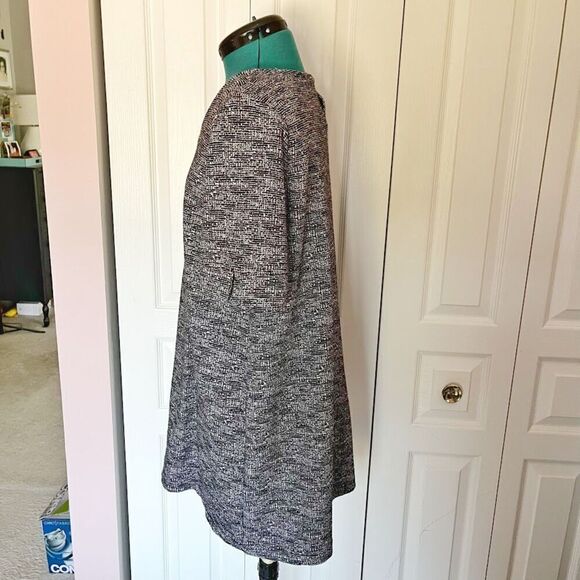 Adrienne Vittadini Cotton Tweed Shift Knee Length Unlined Tunic Dress - Picture 3 of 13